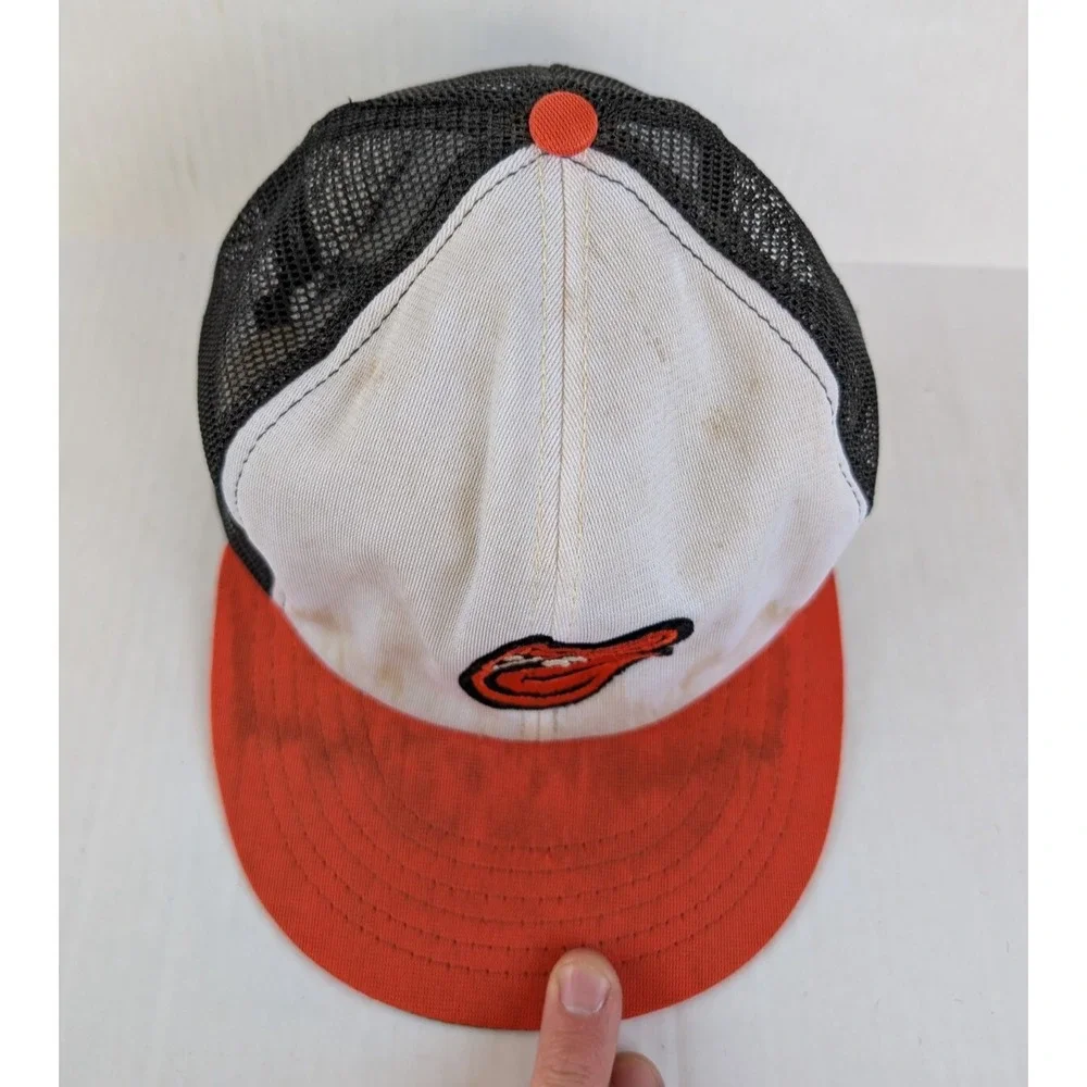 Vintage Baltimore‎ Orioles Hat STAINS Snapback 80s Mesh MLB Union USA Made Annco